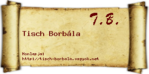 Tisch Borbála névjegykártya